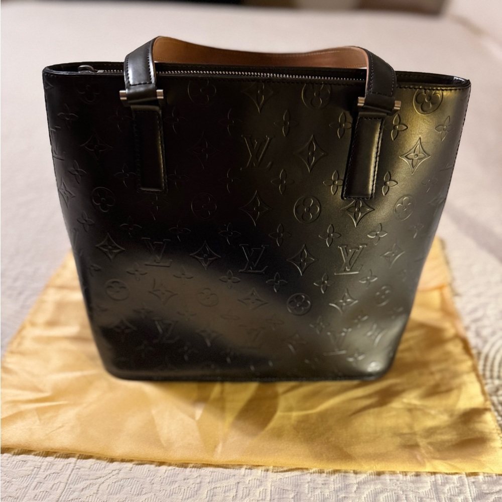 Louis Vuitton Matte Vernis Stockton Bag Dark Gray